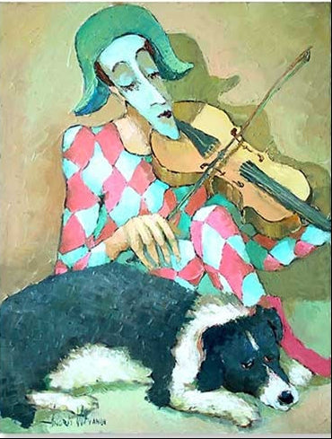 Harlequin with Violin